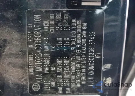 2016 Kia Sedona Ex from USA, damaged, VIN KNDMC5C13G6187462